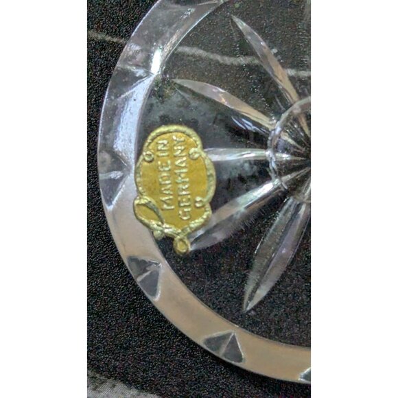 Set Of 4 Vintage Glass Crystal Starburst Candle Holders Germany 2" Elegance - Picture 4 of 7